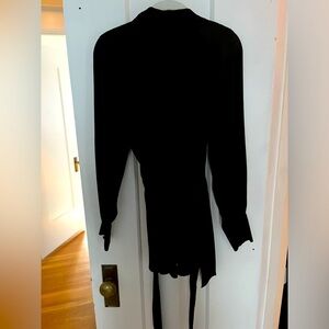 Veronica Beard wrap black blouse, silky.